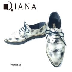 DIANA ドレスシューズ ウイングチップ ポインテッドトゥ エナメル 厚底 レディース レースアップ hws01553