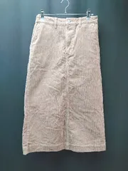 ◇ coen コーデュロイ バックスリット ジップフライ カジュアル ロング丈 タイト スカート サイズM ブラウン レディース E  【1310130020922】