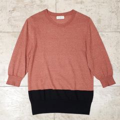 ドリスヴァンノッテン ☆ シルク混 薄手 ニット S ラメ バイカラー 七分袖 ドリスヴァンノッテンDRIES VAN NOTEN ローゲージニットストール