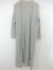◇ nano universe ナノユニバース ボタンレス ロング丈 長袖 ニット カーディガン サイズF グレー レディース P  【中古】 【1211150001505】