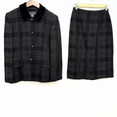 #wnc バーバリー BURBERRY スカートスーツ 40 黒 セットアップ ツーピース チェック レディース [946969]