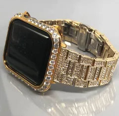 GimelZayinセット zc u ステンレスベルト キラキラ　カバー　ケース ゴールド 40mm 41mm 44mm 45mm 38mm　 42mm 　メンズ レディース Apple Watch バンド