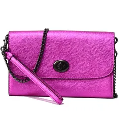 コーチ バッグ COACH クロスグレインレザー メタリック チェーン リストレット 2WAY クラッチ クロスボディー 斜めがけ ショルダーバッグ メタリックスリーズ 22828