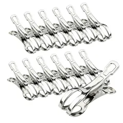 Neutral Zenith 洗濯バサミ ステンレス 強力 大口サイズ 防風 布団バサミ ピンチ 洗濯物干し (12個セット, 小) [12] [小]