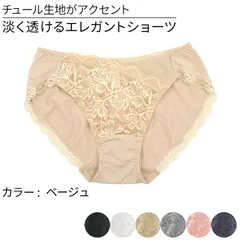 ショーツ レディース スタンダード レギュラー フルバック 綿混 ストレッチ レース 透ける エレガント おしゃれ パンツ 大きいサイズ パンティ 黒 白 紺 rs-004のサムネイル