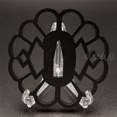 BK0134　日本刀装具　刀鍔　透し　鉄地　透　鍔　刀剣美術　重量：約64G