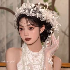 フラワー 花びら お花 シルバー 透かし 髪飾り ヘッドドレス ティアラ 成人式 前撮り 和装 ウエディング ブライダルアクセサリー シンプル 上品