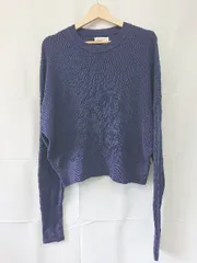 ◇ ⊇ 未使用 フリークスストア 長袖 サーマル ショート プルオーバー ニット サイズF ネイビー レディース E  【1507100006813】