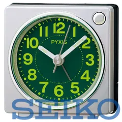 【送料無料/新品】SEIKO CLOCK (セイコークロック) 目覚まし時計 置き時計 アナログ 集光樹脂文字板 銀色メタリック 65×64×38mm PYXIS ピクシス NR450S