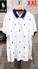 美品 ポロラルフローレン 正規品 マルチポニー 刺繍 ポロシャツ XXL POLO RALPHLAUREN 総柄