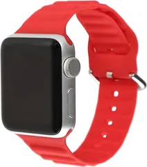 Airself Apple Watch 対応ベルト コンパチブル 時計バンド シリコン スポーツ アップルウォッチ交換ストラップ(レッド,  38mm/40mm/41mm)