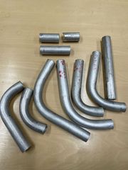 【端材】アルミ素材　丸パイプの端材詰め合わせ　長さバラバラ　約φ25×3　10本
