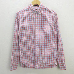 z■ジェイクルー/J.CREW チェック柄 ボタンダウン長袖シャツ【S】赤青/men's/30【中古】■