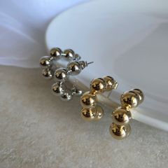 ピアス フープピアス 両耳用 つぶつぶ シンプル ステンレスポスト 真鍮 ボール カジュアル スーツ レディース ジュエリー 大人 大人かわいい デイリー 上品 きれいめ  韓国アクセサリー 335p シースキー【seasukii】