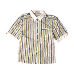 Leilian レリアン マルチストライプ 半袖シャツ 9/ホワイト/ブラウス