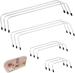 PH PandaHall 8個入り 4サイズ ワイヤー口金 がま口 財布金具 角型 財布の製作に 口金パーツ くちがね 留め金 ハンドバッグのDIY 裁縫クラフト 手作り素材 ハンドメイド 裁縫材料 手芸用品 8.3～28.8cm(シルバー)