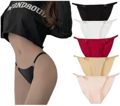 [Kurop] セット パンティ アイスシルク シームレス 無地 ソリッドカラー ローウエスト セクシー レディース 下着 パンツ ショーツ 通気性 女性 (L, 5色5枚セット) [5色5枚セット] [L]