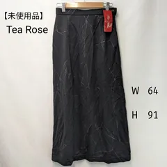 【未使用品】【アウトレット】Tea Rose ティーローズ 千趣会 レディース ロング タイトスカート ウェストゴム付き ブラック サイズ（W64.H91）