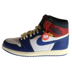 NIKE (ナイキ) ×UNION AIR JORDAN 1 RETRO HI NRG BV1300-146 ユニオン エアジョーダン1 レトロ ハイカットスニーカー ホワイト/ブルー/レッド US10/28.0cm