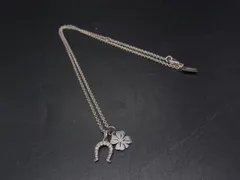 ■美品■ COACH コーチ ラインストーン 馬蹄 クローバー ネックレス ペンダント アクセサリー レディース シルバー系 DY0544