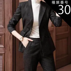 種類30：ブラックパンツ/4XL ２点セット セットアップ フォーマルスーツ  ジャケット Vネック  ストレートパンツ タイトスカート 膝丈 袖あり 長袖 襟付き ストレートパンツ 上下セット ツーピース  大人可愛い きれいめ 上品 おしゃれ 大人女子 こ