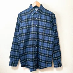 #anc ブルックスブラザーズ BrooksBrothers 長袖シャツ S 青 紺 白 ネルシャツ チェック ボタンダウン メンズ [945415]