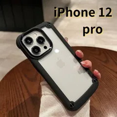 【SHOPS】iPhone12 pro スマホケース 黒 クリア シンプル 軽量 耐衝撃 透明 おしゃれ シンプル E022