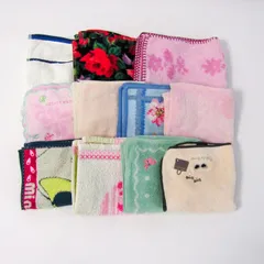 フェイラー/ピエールカルダン他 ハンカチ 花柄 ディズニー等 11点セット まとめて 大量 ブランド レディース FEILER etc 【中古】