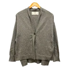 ピュアルセシン pual ce cin ニットカーディガン Vネック サイドスリット 長袖 チャコールグレー