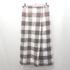 ◇ Θ◎●未使用● ROPE PICNIC チェック柄 ロング タイト スカート サイズ38 ブラウン ホワイト レディース E  【1504240016368】