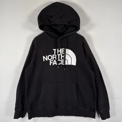 古着 ザ・ノースフェイス THE NORTH FACE パーカー スウェット フーディ ビッグロゴプリント アウトドア L  ブラック レディース