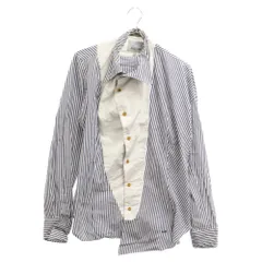 Vivienne Westwood MAN (ヴィヴィアンウエストウッドマン) 19SS Stripe L/S Shirt 変形ストライプ 長袖シャツ ブルー/ホワイト 4445-2018のサムネイル
