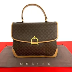 【美品】CELINE セリーヌ ボストンバッグ マカダム M14 大容量 CELINE セリーヌ マカダム柄 ボストンバッグ PVC レザー