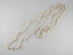 【USED/AB】淡水パール/クオーツ■ロングネックレス