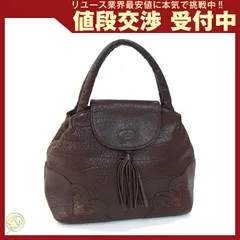 イビザ ハンドバッグ ダークブラウン レザー パイソン