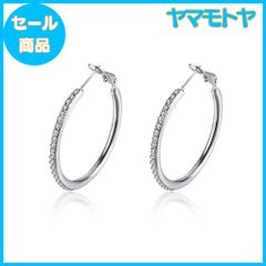 【特売】Rockyu ジュエリー ブランド 人気 フープピアス プラチナ レディース 大きい リング ジルコニア サージカルステンレス ファッション アクセサリーのサムネイル