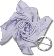 JAPANDIPITY レディース スカーフ 70cm 無地 シルクタッチ ポリエステル - さらりスカーフリングセット(ライトパープル)