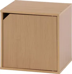 【新着商品】ナチュラル 幅34.5×奥行29.5×高さ34.5cm 収納 扉付き カラーボックス キューブボックス 組み合わせ自由 不二貿易(Fujiboeki) 81905のサムネイル