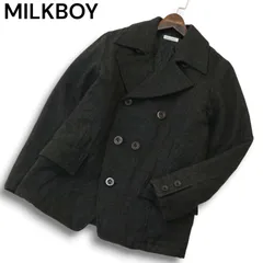 MILK BOY ジップアップ ウール コート パーカー ブルゾン 美品 フリー HEAVY WEIGHT 12.7oz “CAP BOY” LOGO ZIP HOODIE 長袖 パーカー
