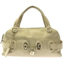 MICHAEL MICHAEL KORS マイケル マイケル コース パドロックチェーンレザーハンドバッグ  アイボリー -