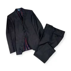 イタリア製 上下 POLO RALPH LAUREN BLEECKER 裏ストライプ パッチポケット 段返3B セットアップスーツ (上)38/175/92A (下)38/175/85A