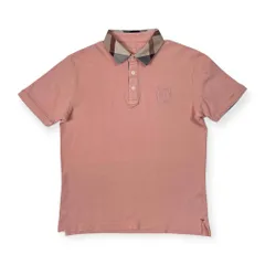 BLACK LABEL CRESTBRIDGE ブラックレーベル クレストブリッジ チェック柄 切替 半袖 ポロシャツ サイズ L /メンズ/三陽商会/ピンク