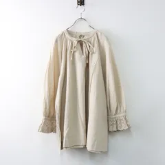 美品 2025SS サマンサモスモス SM2 SamansaMos2 袖口レーススキッパーチュニックブラウス F ベージュ/ ナチュラル【2400014445336】