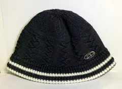 S282　ライン入りニット帽　ブラック　シダーエイト　冬物　レディース