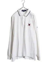 【お得なクーポン配布中!】 90s ポロゴルフ ラルフローレン 長袖 ポロシャツ メンズ L / オールド ポロ スムース コットン 長袖シャツ ワンポイント ロングスリーブ 白