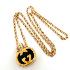 【鑑定済み】正規品 GUCCI グッチ パフュームボトル ネックレス  GPゴールド GG 香水瓶 ロングチェーン