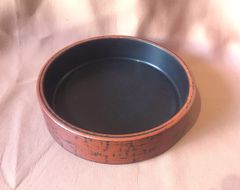 中古【寿司桶】丸形 朱斑紋デザイン《1人前/7寸/1合》（プラスチック製）