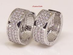 プラチナダイヤモンド フープピアス 両耳用 18K RGP プラチナ ダイヤ CZ フープ ピアス yp4993 - メルカリ