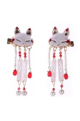 新品 漢服 ヘアクリップ 和装 浴衣 和風 タッセル 古風 二個セット 髪飾り ヘアアクセサリー 着物 ヘアアクセサリー 狐 パール 揺れる おしゃれ YINKE ヘアピン 写真撮影