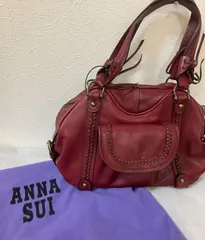 良品 ANNA SUI アナスイ y2k オールレザー トートバッグ レッド